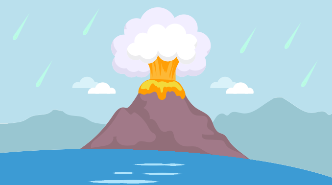 第一次水-水火山或彗星的起源
